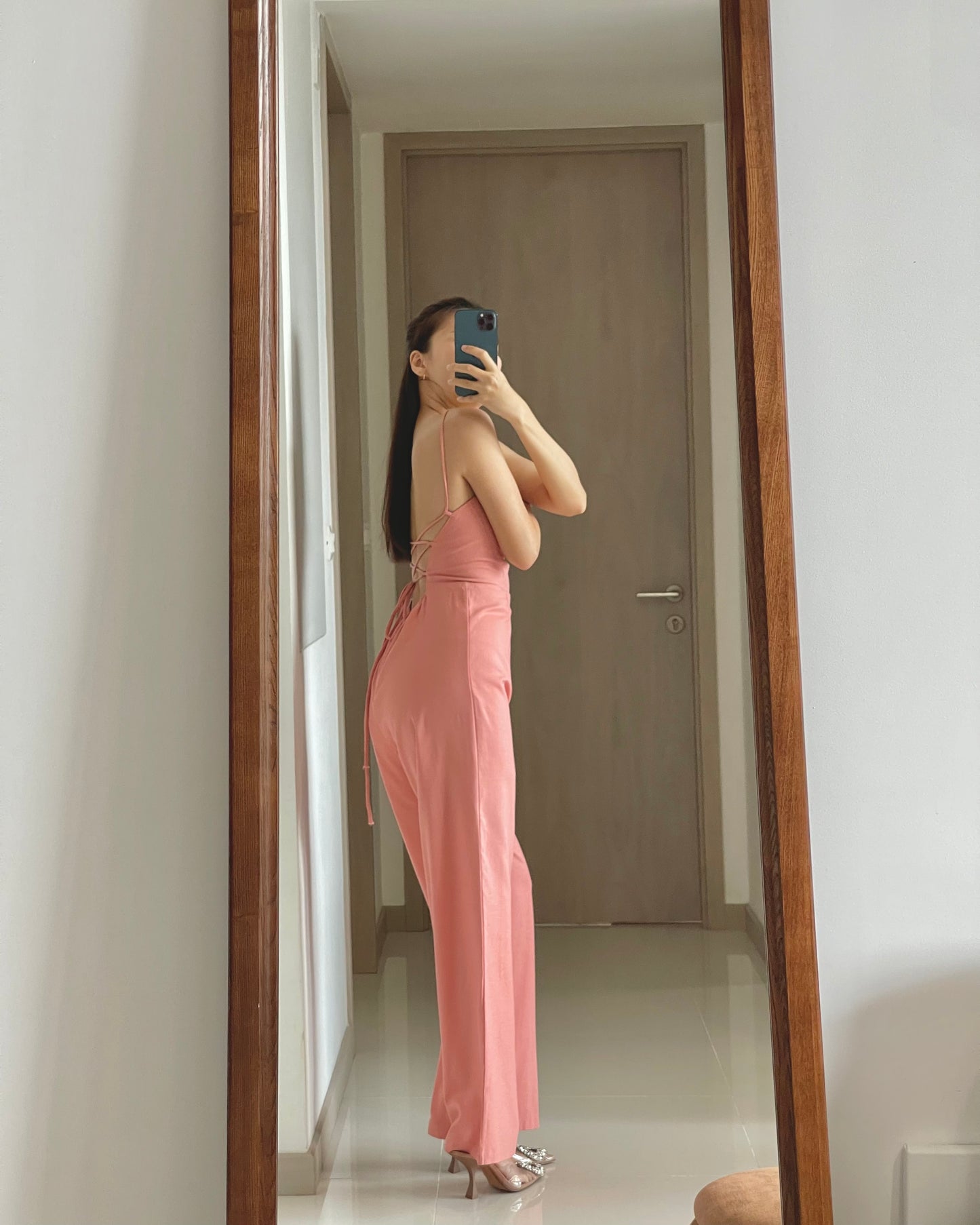 LINEN JUMPSUIT IN PINK