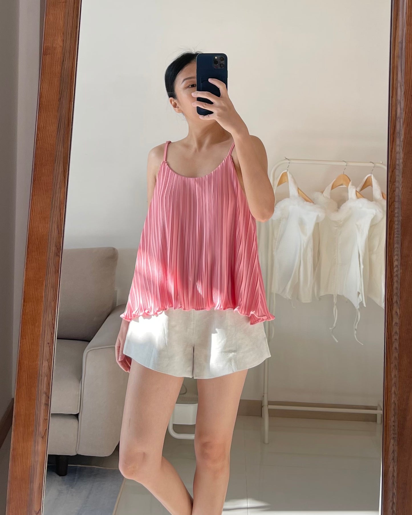 BASIC PLEATED TOP IN WATERMELON