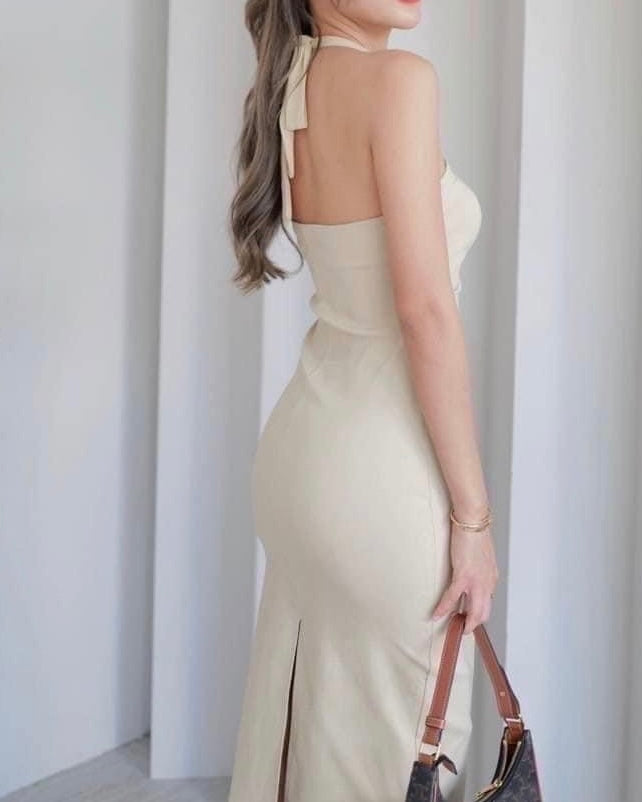 MILEY BODYCON MIDI DRESS IN CREAM