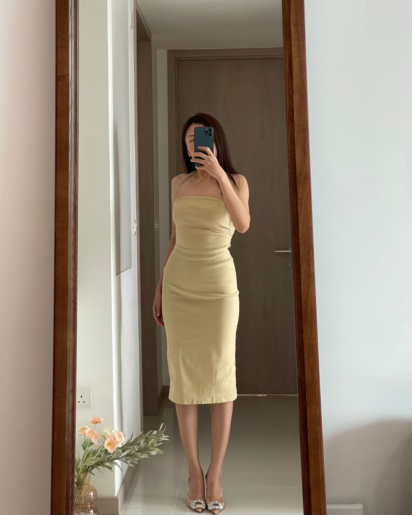 MILEY BODYCON MIDI DRESS IN CREAM