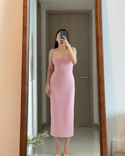 JORY PADDED DRESS IN PINK